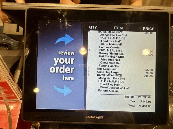 Panda Express bill
