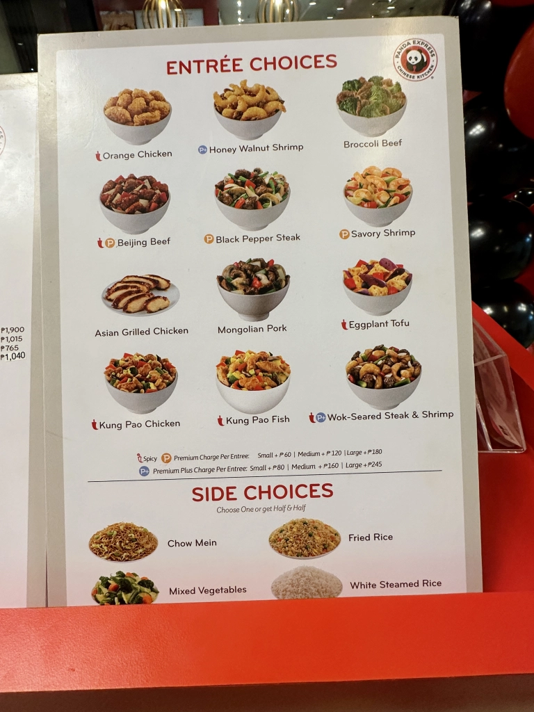Panda Express list of entrees