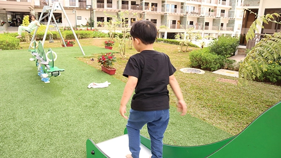 Playground slide, swing and seesaw in Bristle Ridge DMCI Baguio Accommodation