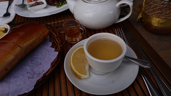 Cafe by the ruins Baguio - Camote bread with fish roe pote