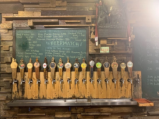 Baguio Craft Brewery's bar on the second floor