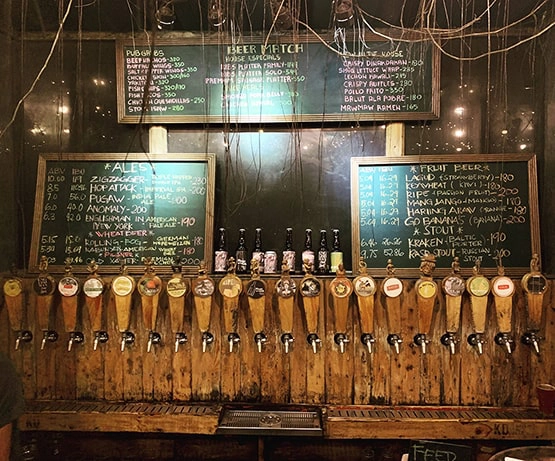Baguio Craft Brewery's bar on the third floor