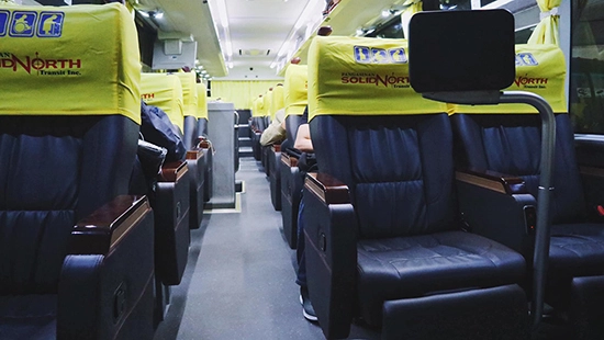 PITX - An image of the bus with not much passengers at Solid North bus in PITX to Baguio