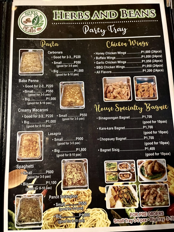 Herbs and Beans Pila Laguna - Menu 3