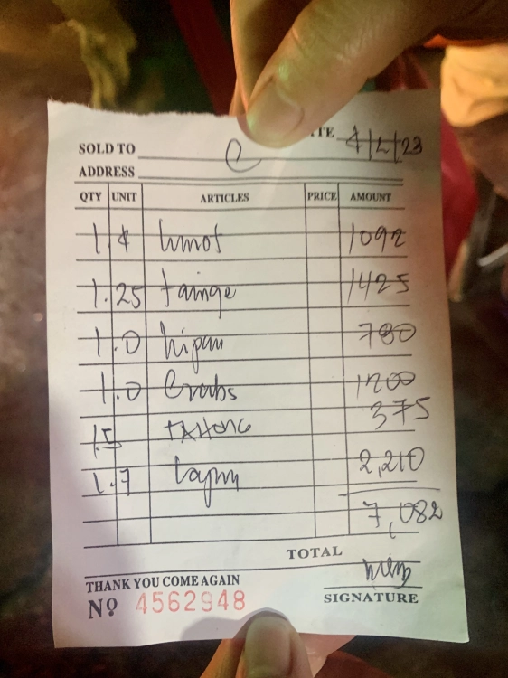Macapagal Seaside wet market grocery bill