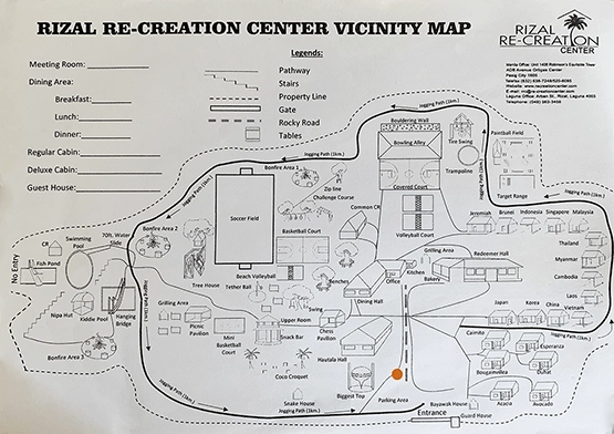 Map of rizal recreation center laguna